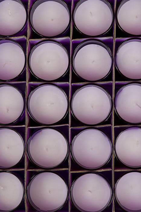 Votive Candle In Glass Fuchsia Pkg/25