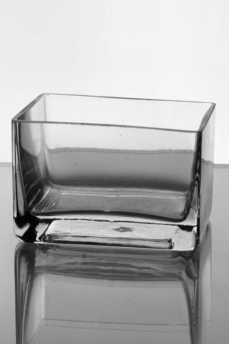 3" X 4" X 3" Rectangular Glass Vase Clear