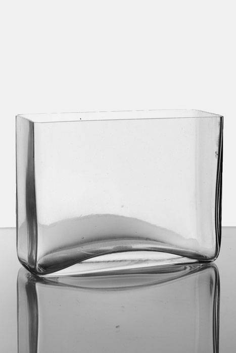 3" X 8" X 6" Rectangular Glass Vase Clear