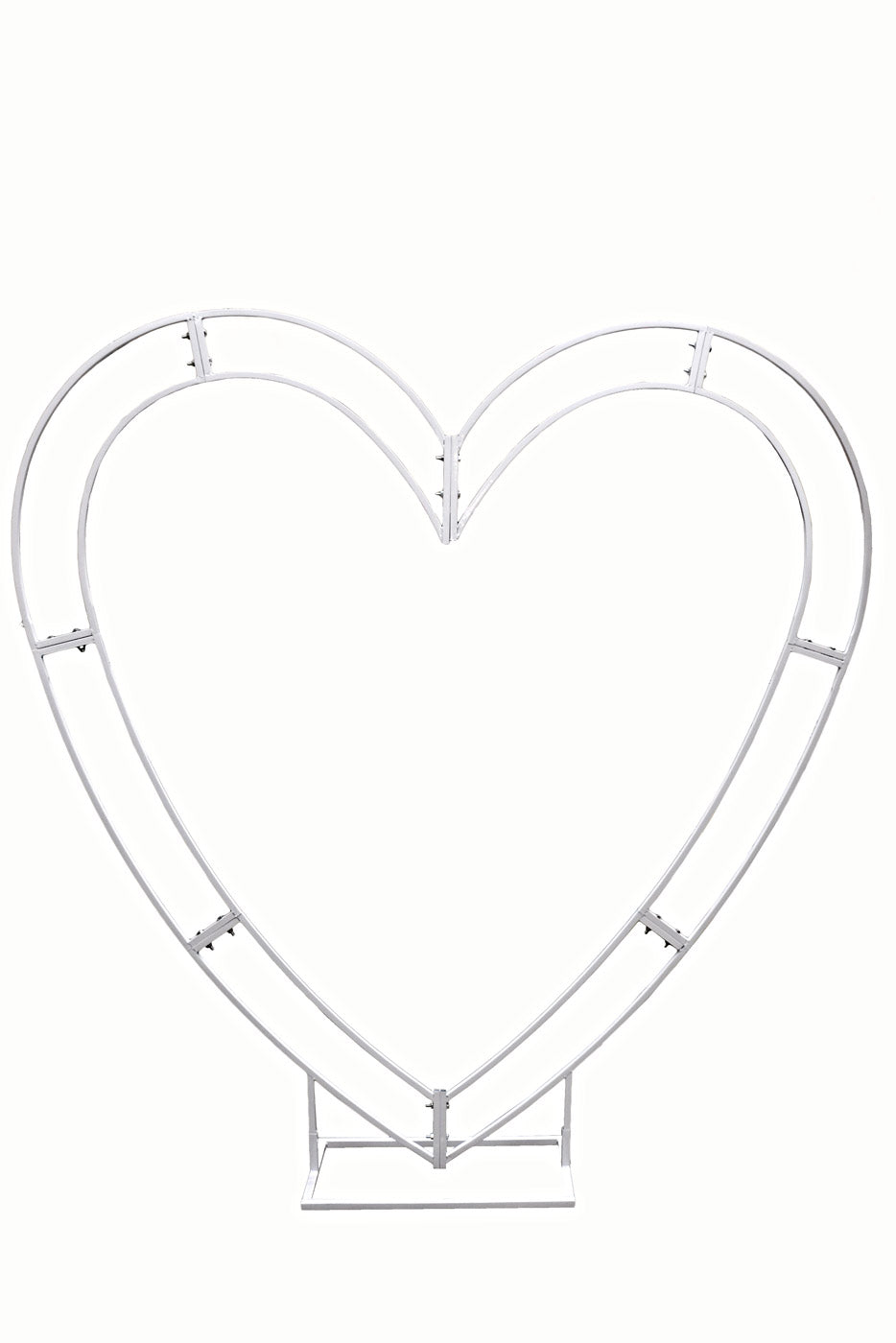 81" Metal Heart Arch White