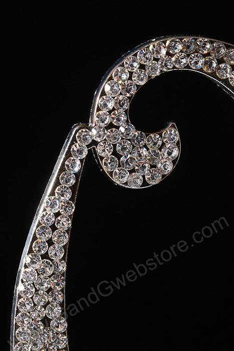 4.5" Rhinestone Number "0" Cake Topper Silver
