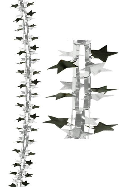 12" X 9ft Star Garland/column Black/silver