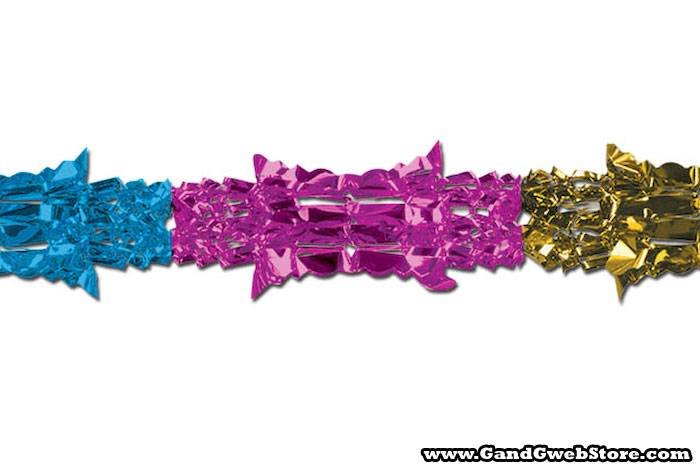 Metallic Garland Cerise/gold/light Blue
