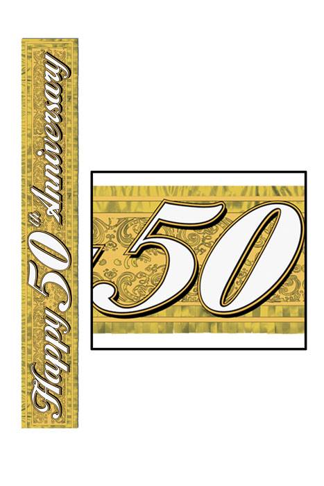 5ft Metallic 50th Anniversary Banner Gold