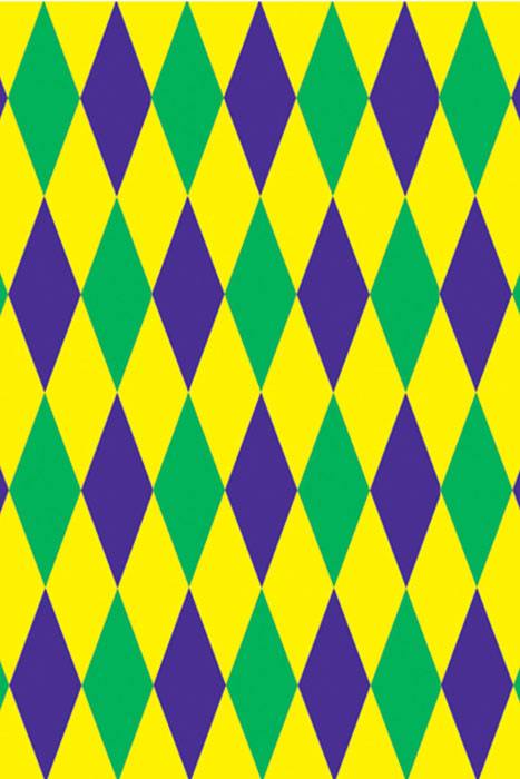 4ft X 30ft Mardi Gras Harlequin Backdrop Green/purple/yellow
