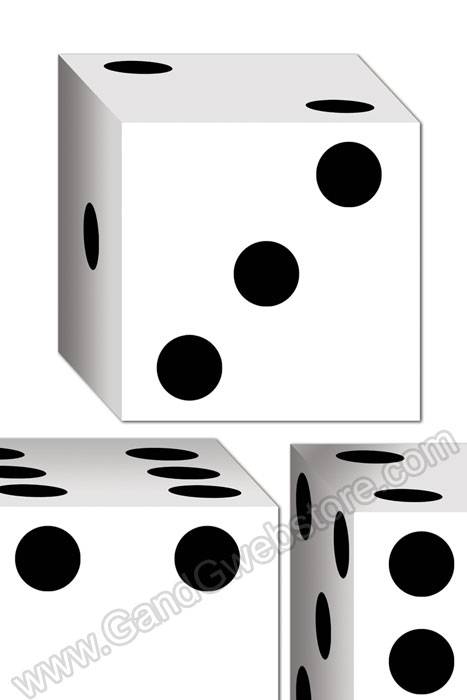 3.25" Dice Favor Boxes Black/white