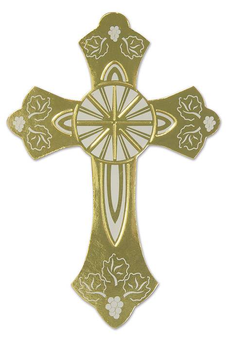 6.5" Gold Foil Cross Silhouette Pkg/6