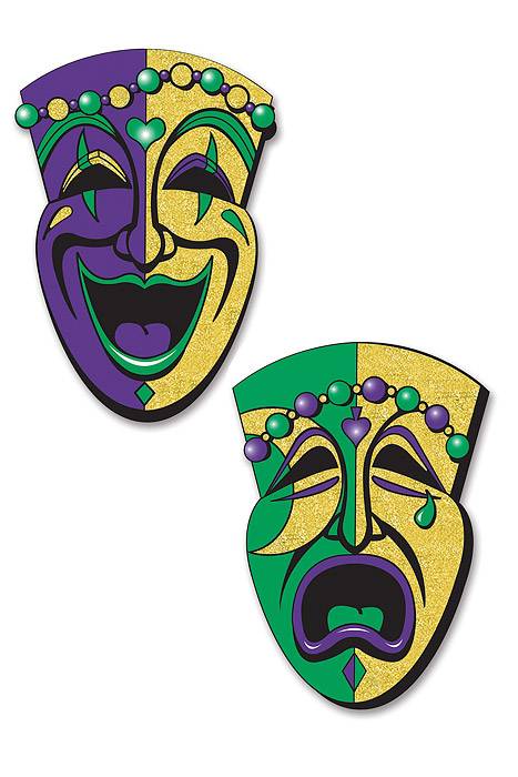 Jumbo Glittered Comedy &amp; Tragedy Face Cutouts