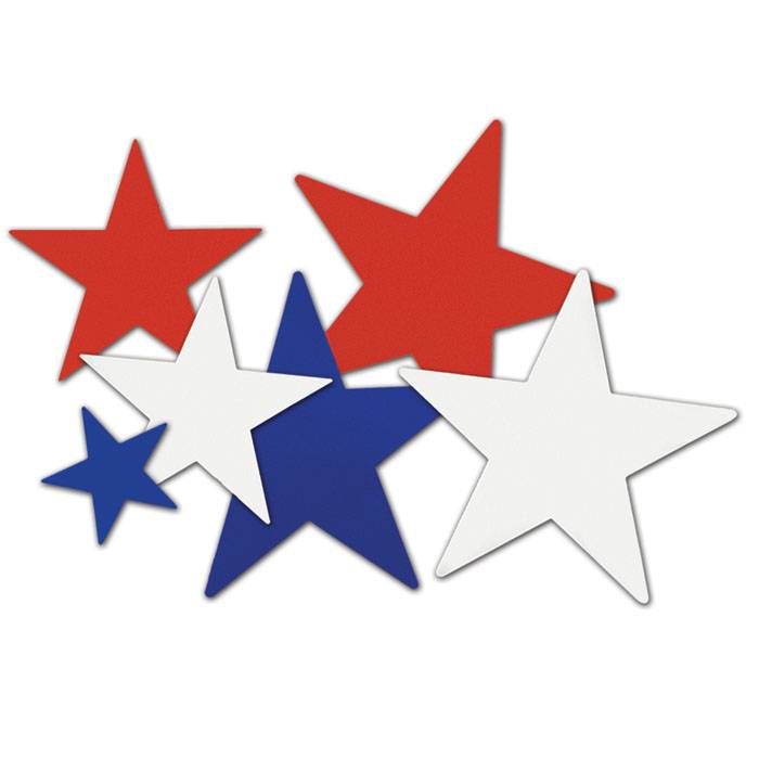 5&quot;/12&quot; Patriotic Star Cutouts Red/white/blue Set/9