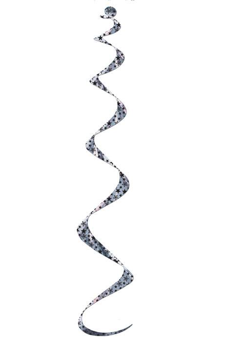 24" Star Twirly Whirls Black/silver Pkg/5