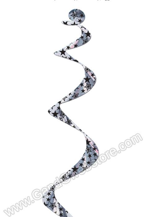 24" Star Twirly Whirls Black/silver Pkg/5