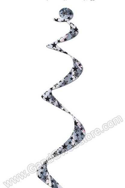 24" Star Twirly Whirls Black/silver Pkg/5
