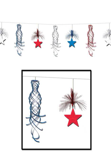 Star Shimmer Garland Red/white/blue