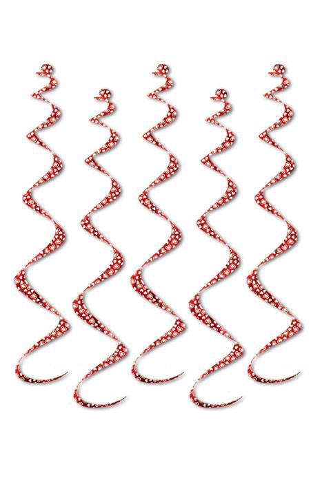 24" Print Heart Twirly Whirls Red/white Pkg/5