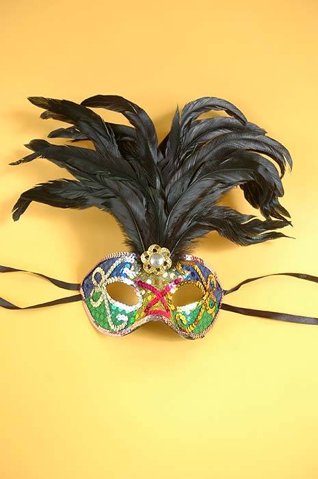 Eyes Mask W/sequin/feather Multicolor