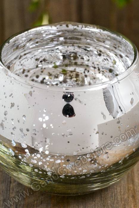 2&quot; X 2.5&quot; Mercury Candle Holder Silver Pkg/6