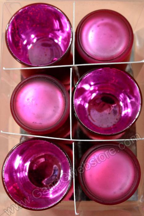 2.5&quot; Frosted Mercury Glass Votive Holder Fuchsia Pkg/6