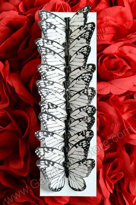 3&quot; Artificial Butterfly Black/white Pkg/12