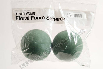 6" Floral Foam Sphere Green Pkg/2