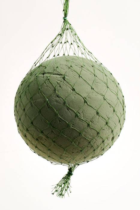 8" Netted Floral Foam Sphere Green