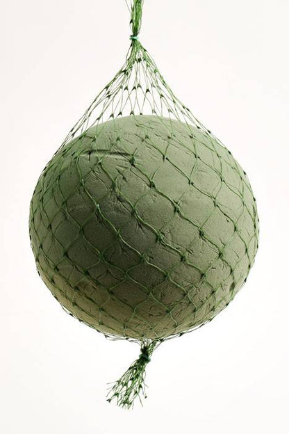 8" Netted Floral Foam Sphere Green
