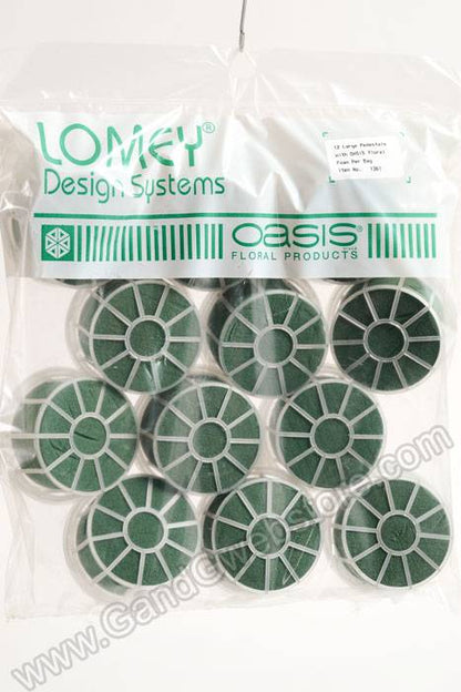 3" Large Pedestal Floral Foam Green Pkg/12