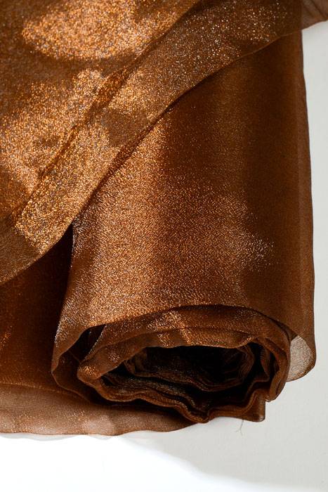 60" X 15yds Shimmer Organza Fabric Brown
