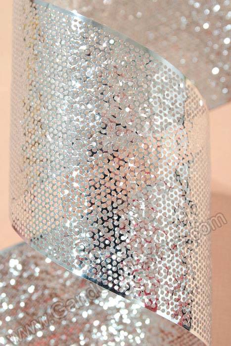 3.25" X 44yds Sieve Metallic Ribbon Silver