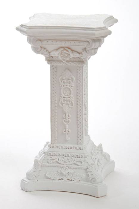 9" Ceramic Square Pillar White
