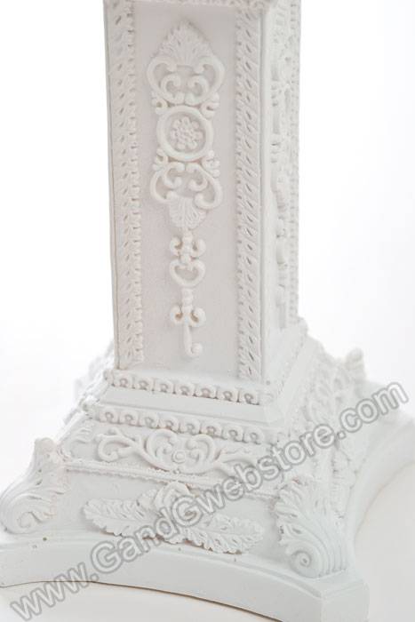 9" Ceramic Square Pillar White
