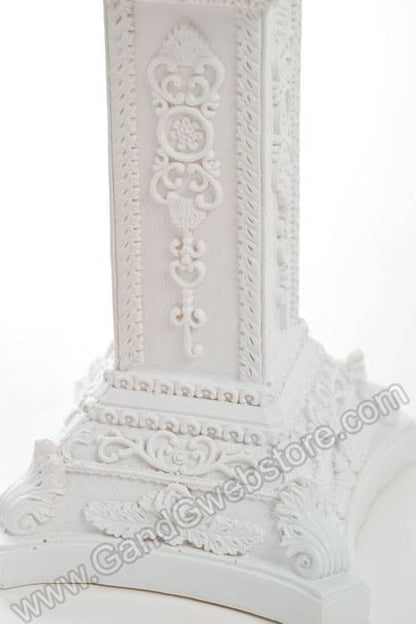 9" Ceramic Square Pillar White