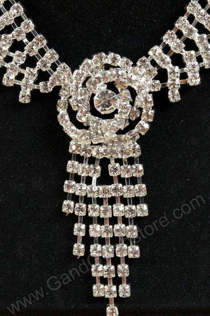 Rhinestone Crystal Jewelry Set Silver