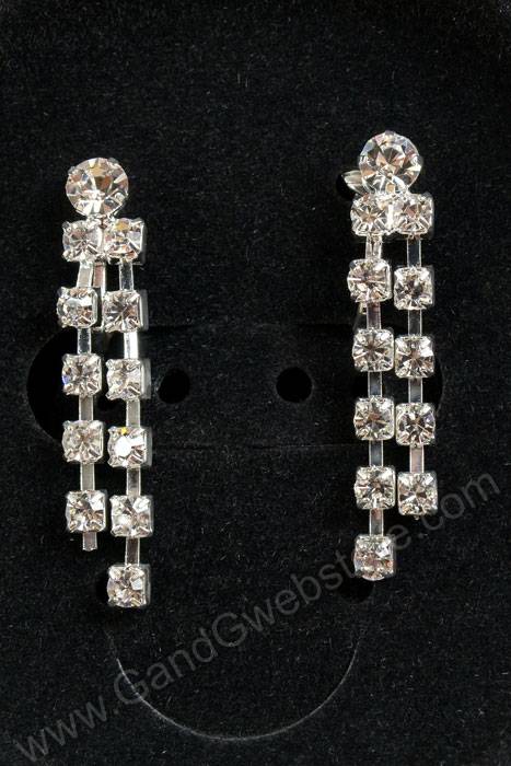Rhinestone Crystal Jewelry Set Silver