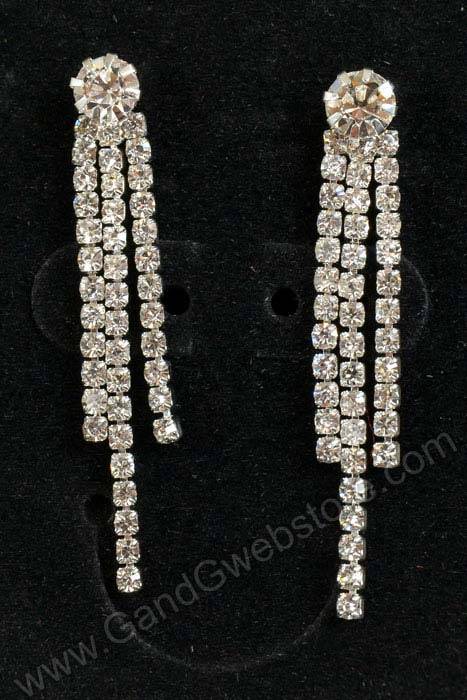 Rhinestone Necklace &amp; Earrings Set Silver