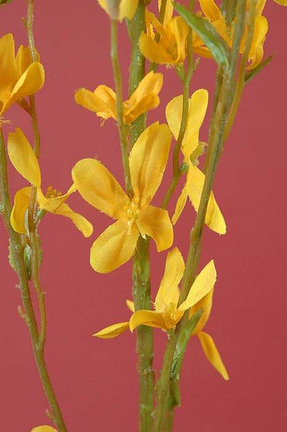 38" Silk Forsythia Spray Yellow