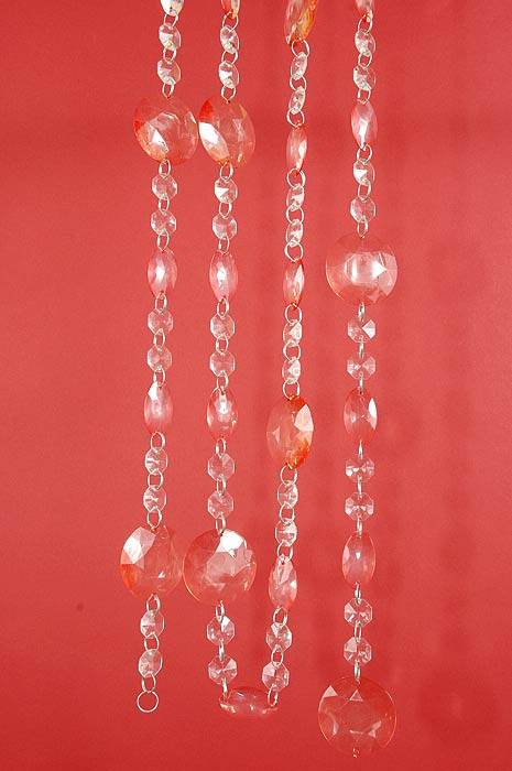 72" Acrylic Disc/bead Garland Peach Ea