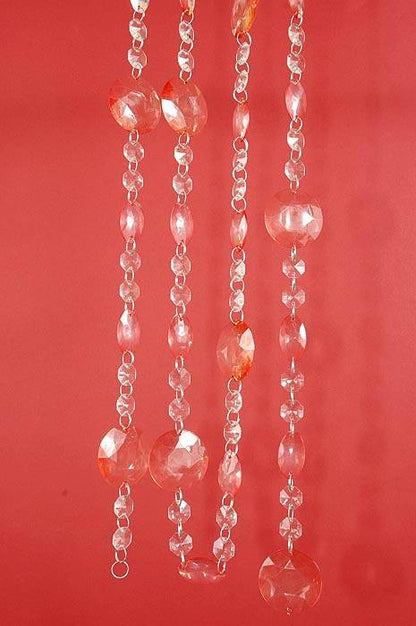 72" Acrylic Disc/bead Garland Peach Ea