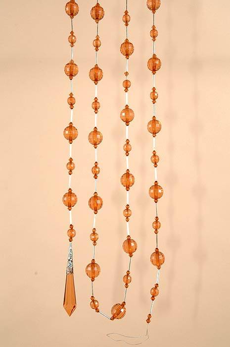 72" Acrylic Round Facted Bead Garland Brown Ea