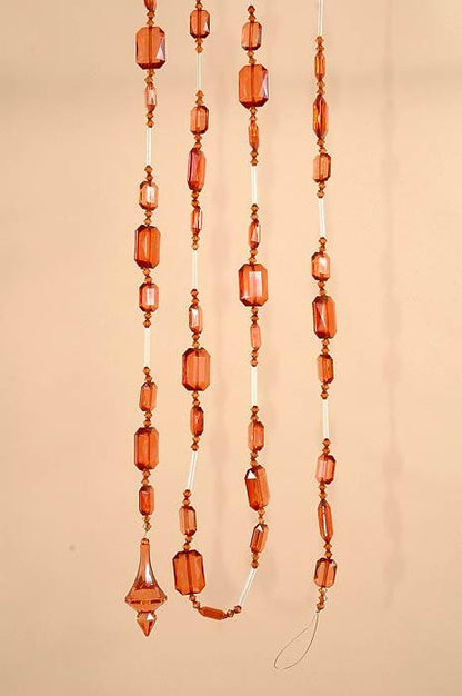 72" Acrylic Retan. Bead Garland Brown Ea
