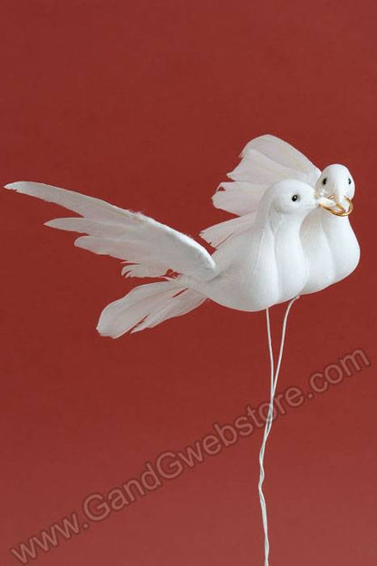 7" Flying Bridal Doves White Pkg/6
