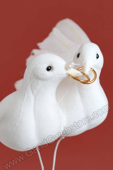 7" Flying Bridal Doves White Pkg/6