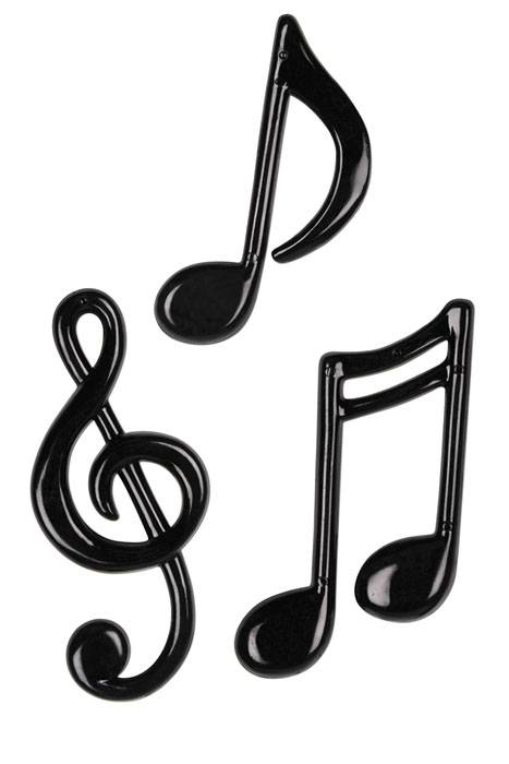  Molded Plastic Musical Notes (black) (3/Pkg) : Office Products