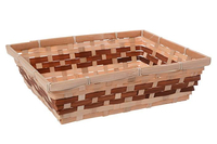 12" X 9.5" X 3.5" RECTANGULAR TWO TONE BAMBOO TRAY