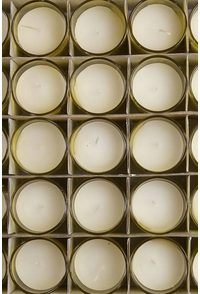 VOTIVE CANDLE IN GLASS BRIGHT YELLOW PKG/25