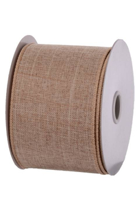 2.5" X 10YDS WIRED LIGHT NATURAL CANVAS RIBBON NATURAL