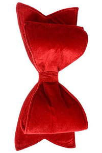 8.75" X 20" VELVET BOW ORNAMENT RED