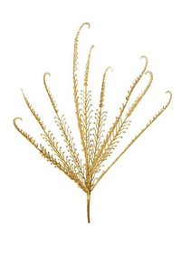 21" GLITTER/SEQUIN DRAGON FERN BUSH GOLD