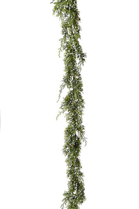 4FT PLASTIC.JUNIPER GARLAND W/BERRIES GREEN