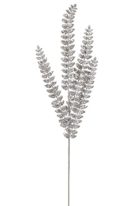 32" GLITTERED FERN SPRAY SILVER