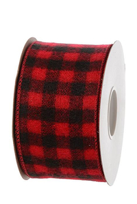 2.5" X 10YDS WIRED BUFFALO PLAID RED/BLACK